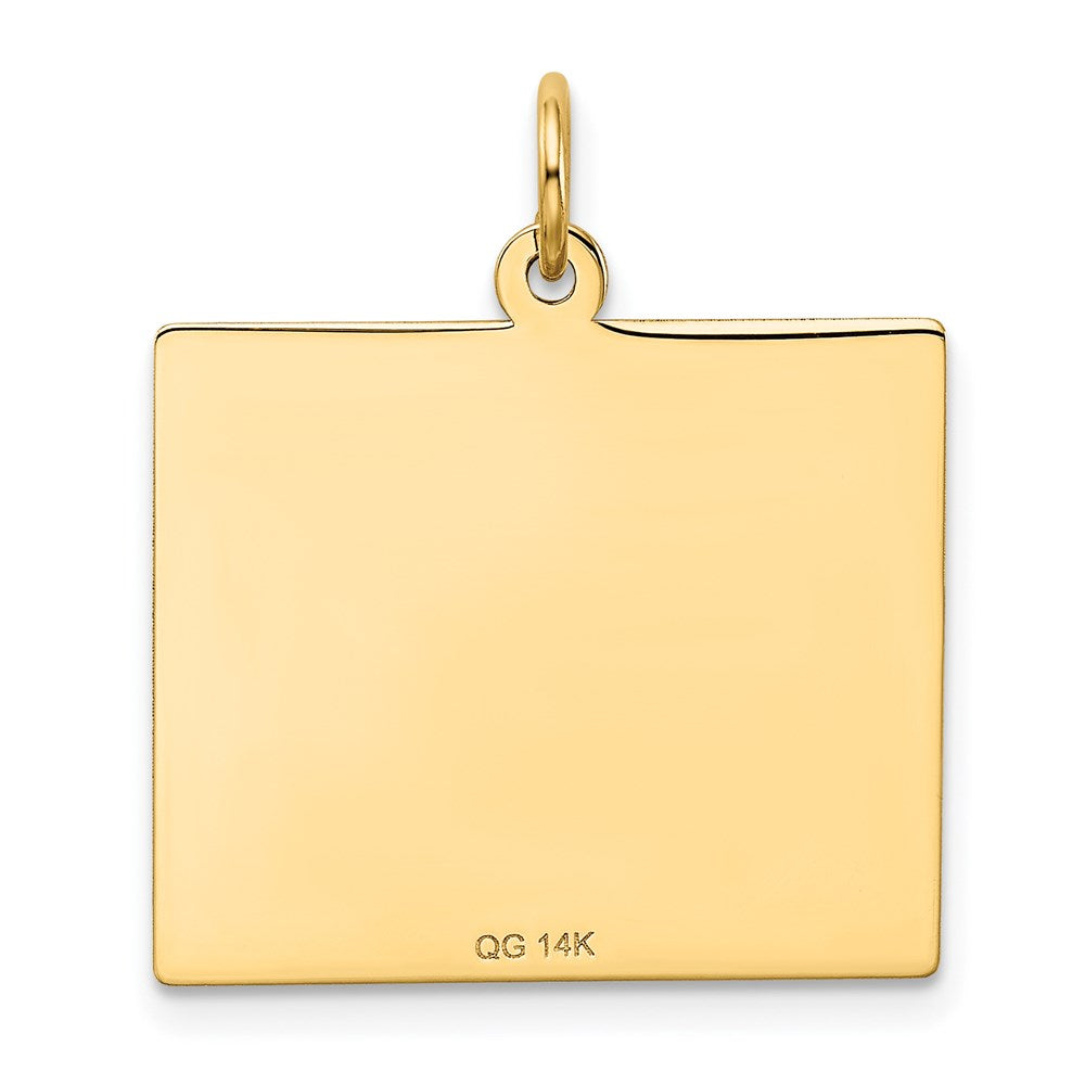FJC Finejewelers 14 kt Yellow Gold Tuesday the First Day Calendar Charm 26 x 22 mm