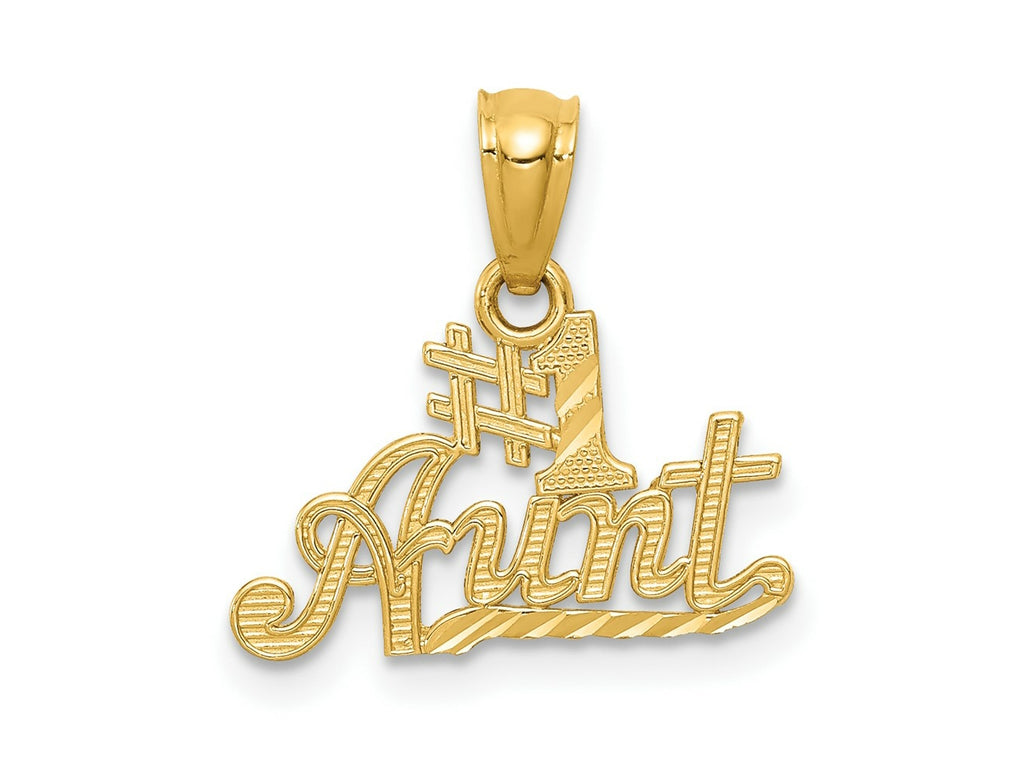 FJC Finejewelers 14 kt Yellow Gold #1 AUNT Charm 15 x 16 mm