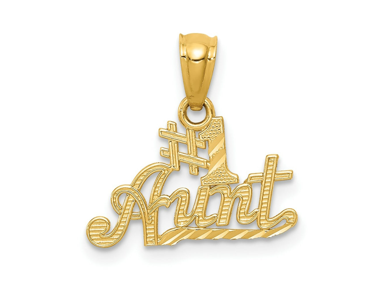 FJC Finejewelers 14 kt Yellow Gold #1 AUNT Charm 15 x 16 mm
