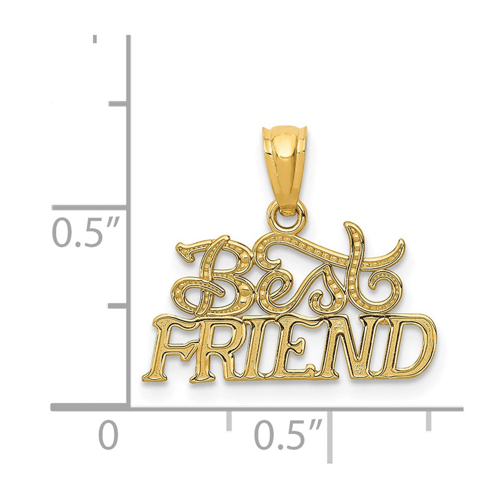FJC Finejewelers 14 kt Yellow Gold BEST FRIEND Charm 16 x 18 mm