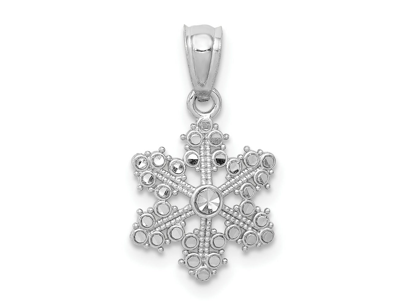 FJC Finejewelers 14 kt White Gold Snowflake Charm 18 mm x 10 mm