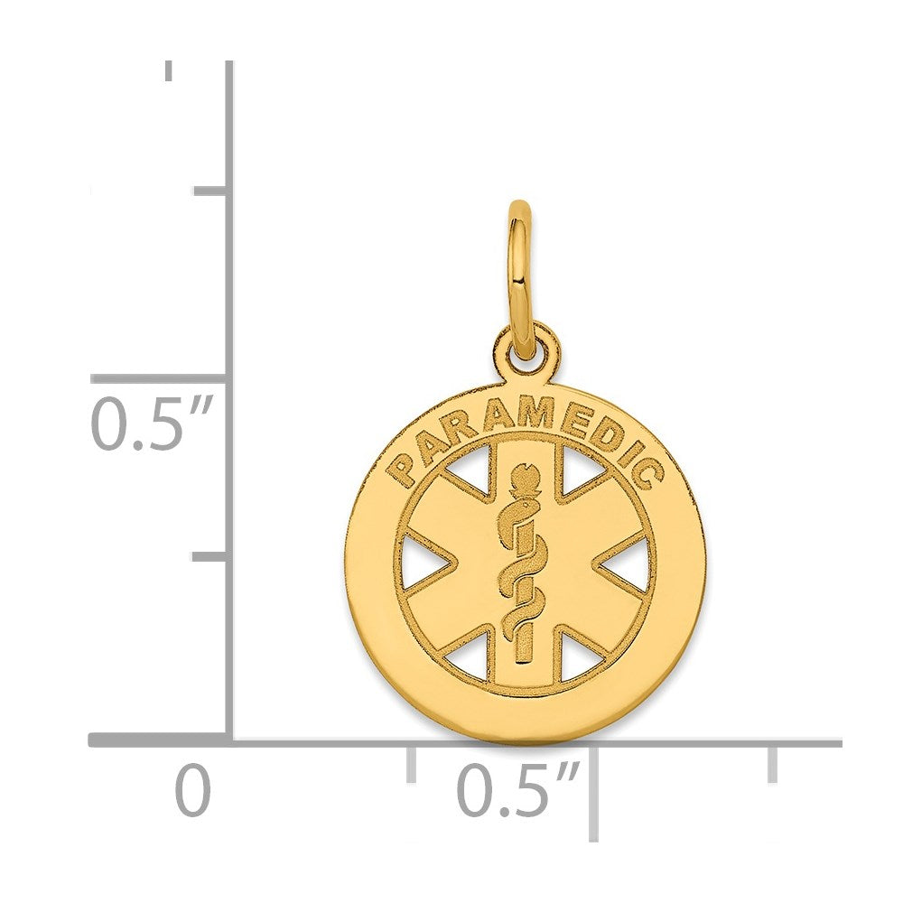 FJC Finejewelers 14 kt Yellow Gold Small PARAMEDIC Medical Charm 18 x 13 mm