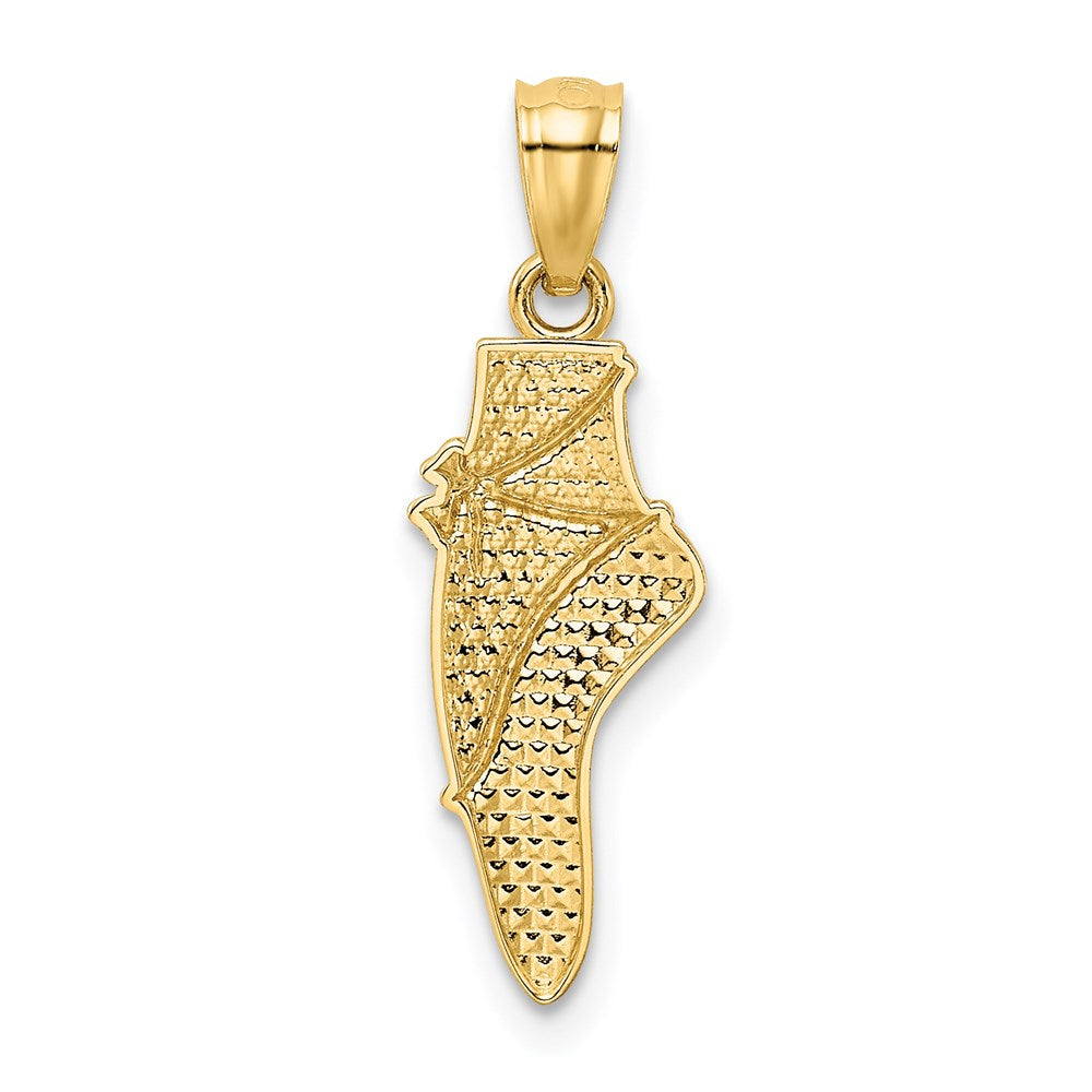 FJC Finejewelers 14 kt Yellow Gold with Rhodium Ballet Shoe Charm 25 x 6 mm