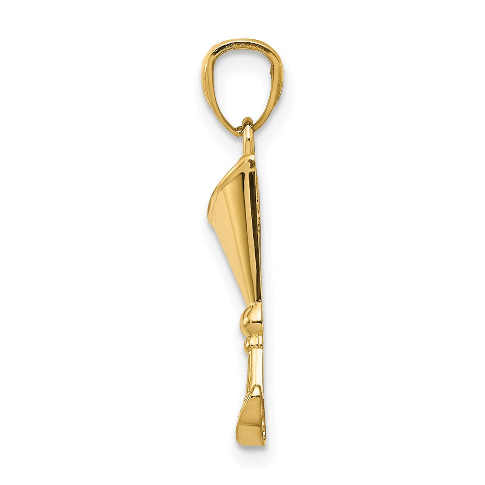 FJC Finejewelers 14 kt Yellow Gold Martini Glass with Green CZ Olive Charm 22 x 10 mm