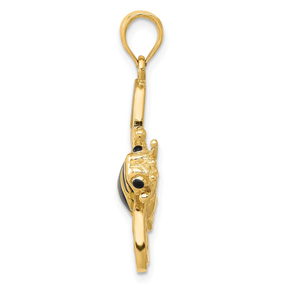 FJC Finejewelers 14 kt Yellow Gold Enameled 3-D Bumblebee Charm 29 x 17 mm