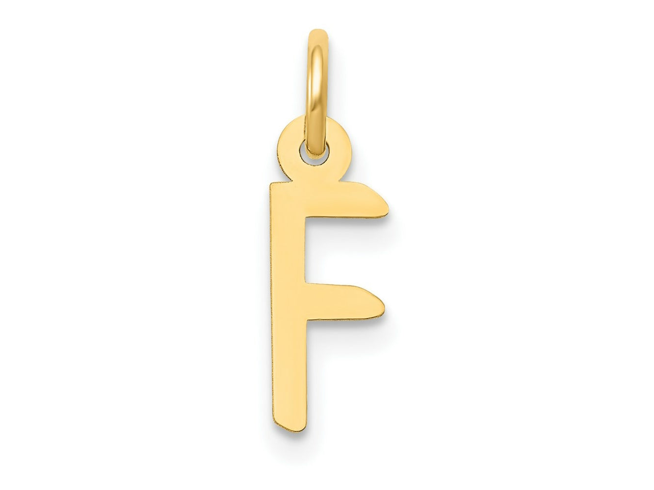 FJC Finejewelers 14 kt Yellow Gold Small Slanted Block Letter F Initial Charm