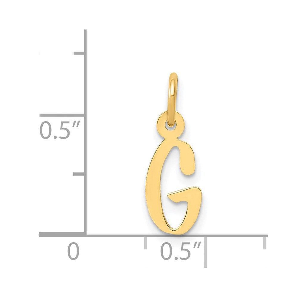 FJC Finejewelers 14 kt Yellow Gold Small Slanted Block Letter G Initial Charm