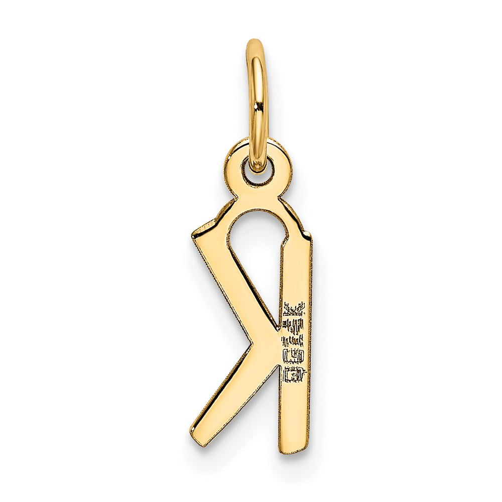 FJC Finejewelers 14 kt Yellow Gold Small Slanted Block Letter K Initial Charm