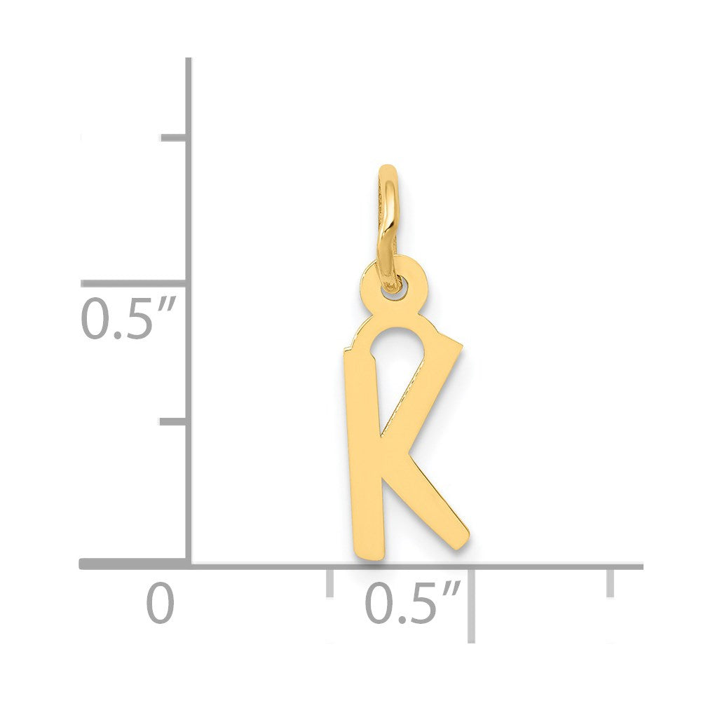 FJC Finejewelers 14 kt Yellow Gold Small Slanted Block Letter K Initial Charm