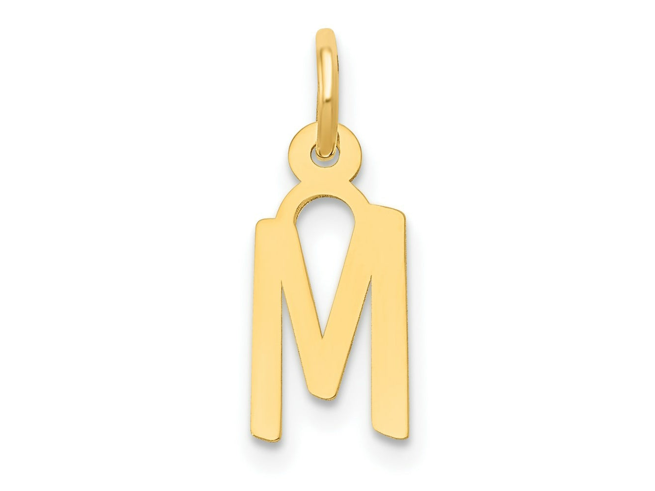 FJC Finejewelers 14 kt Yellow Gold Small Slanted Block Letter M Initial Charm