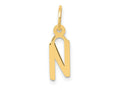 FJC Finejewelers 14 kt Yellow Gold Small Slanted Block Letter N Initial Charm