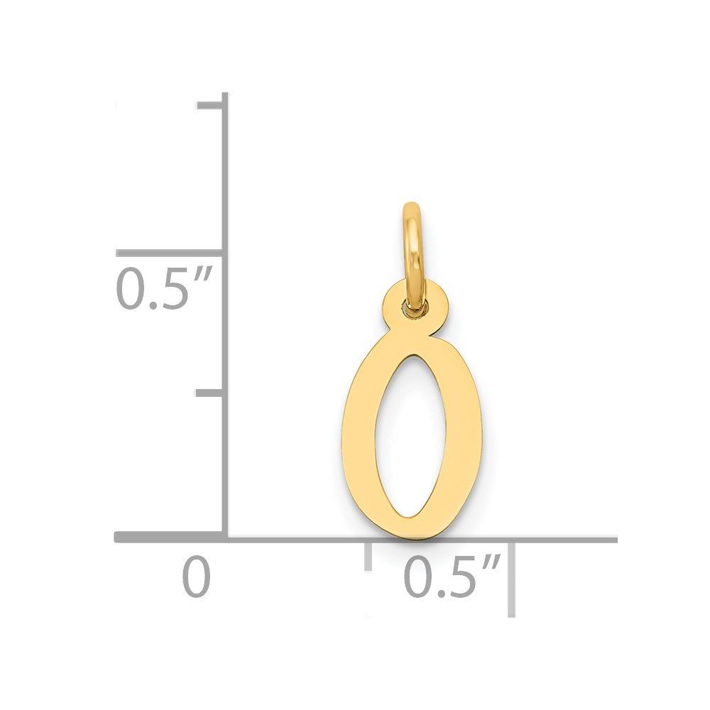 FJC Finejewelers 14 kt Yellow Gold Small Slanted Block Letter O Initial Charm