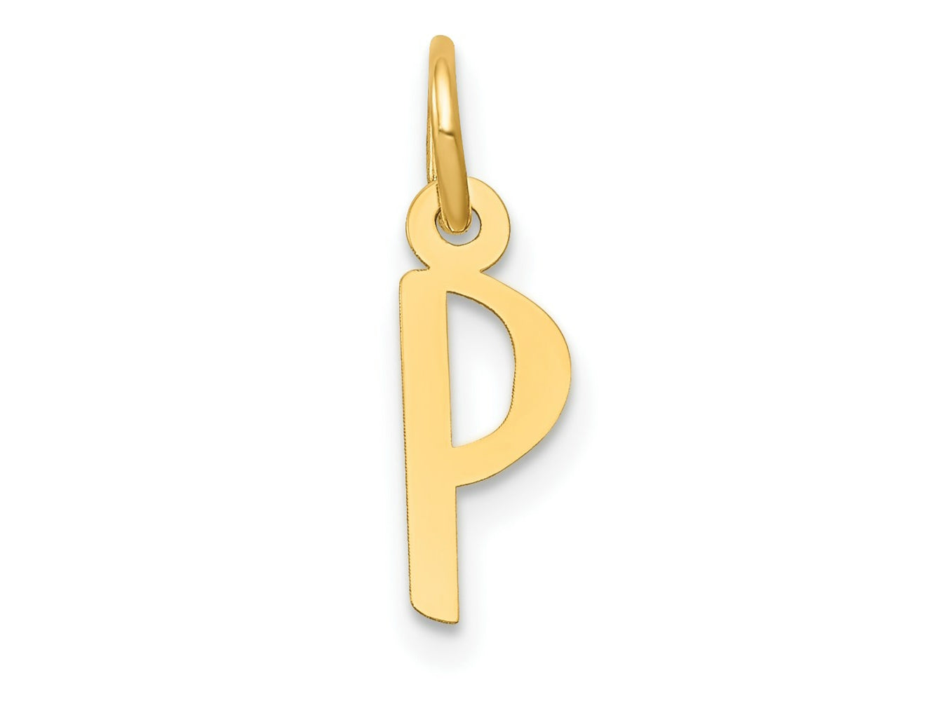 FJC Finejewelers 14 kt Yellow Gold Small Slanted Block Letter P Initial Charm