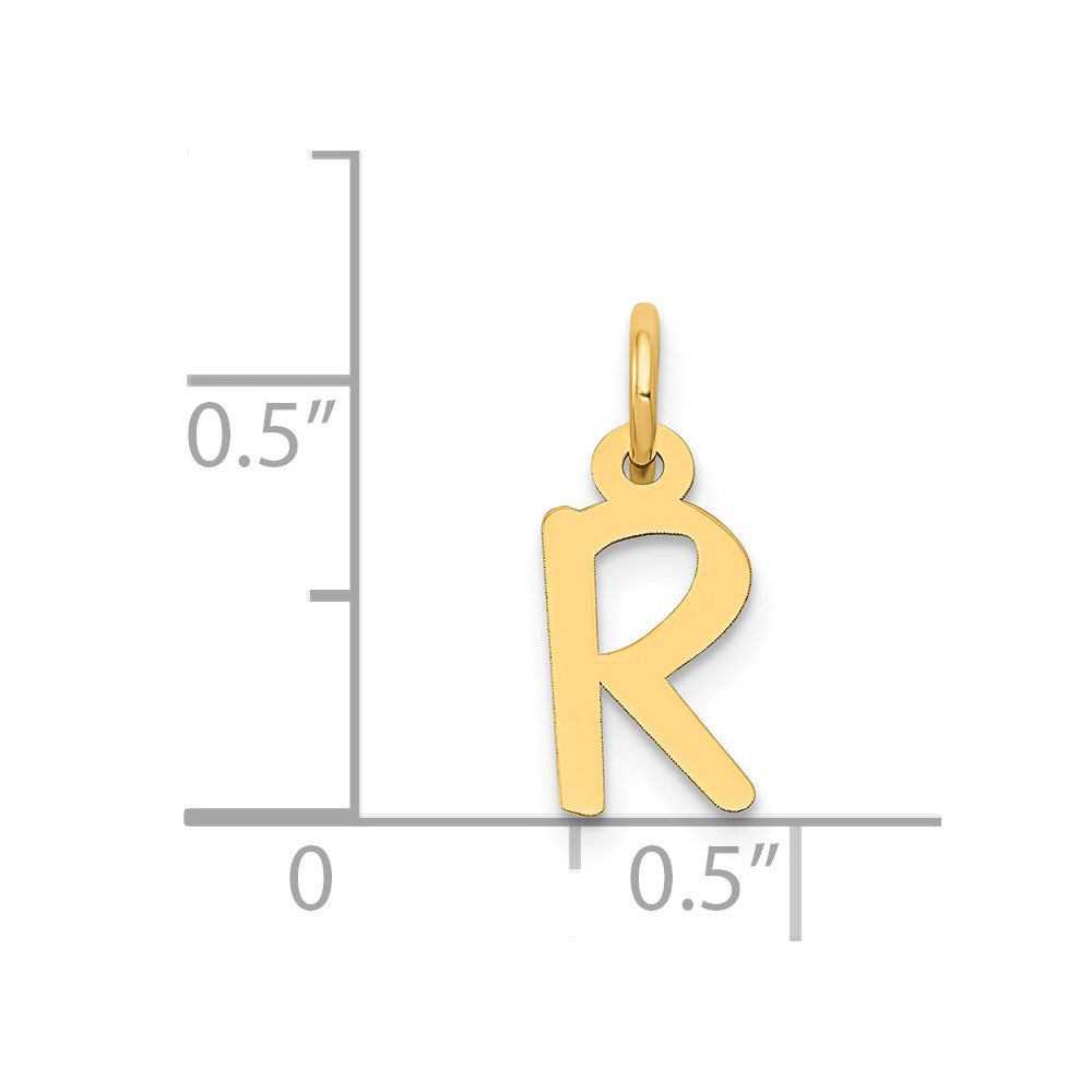 FJC Finejewelers 14 kt Yellow Gold Small Slanted Block Letter R Initial Charm
