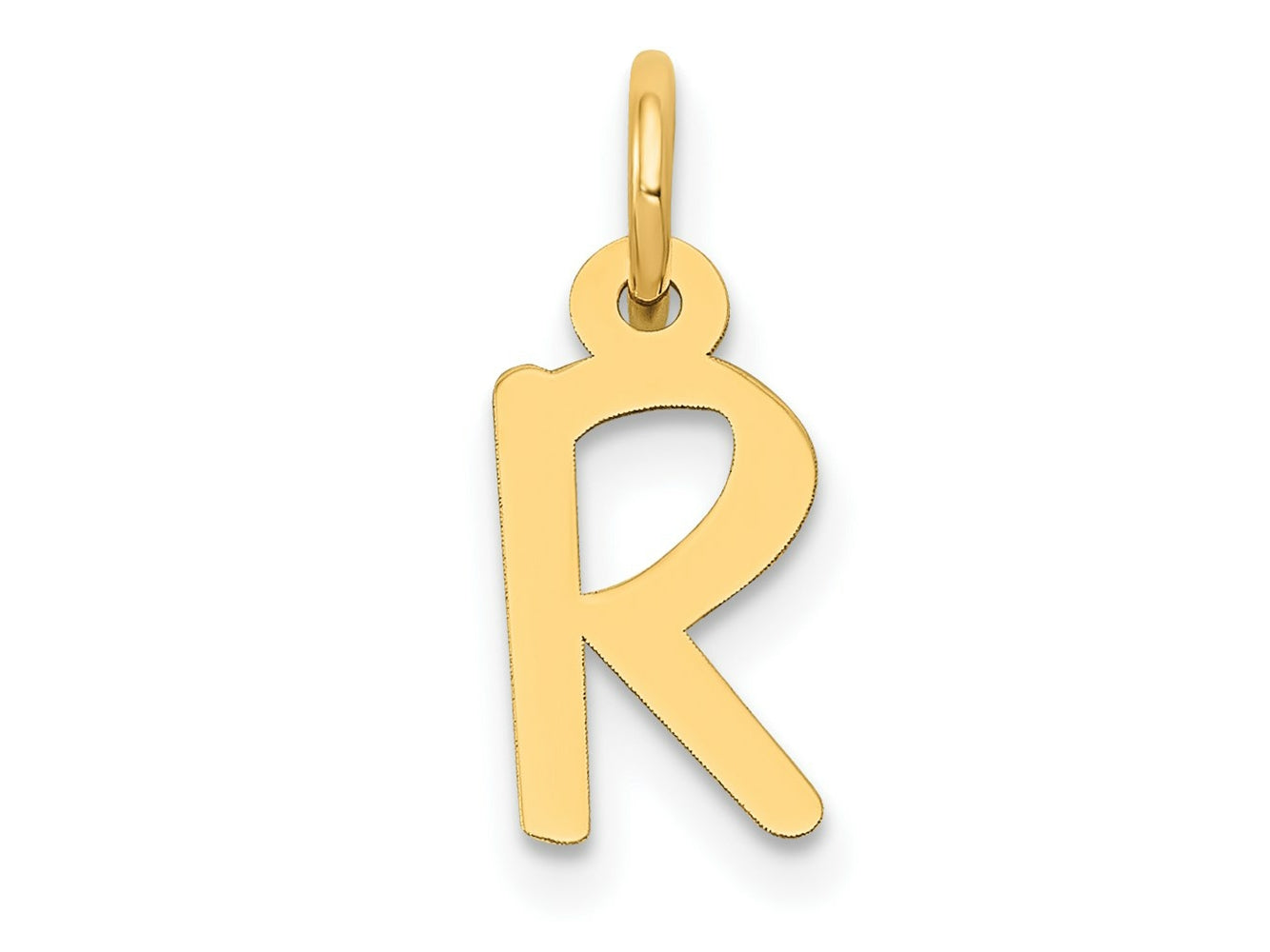 FJC Finejewelers 14 kt Yellow Gold Small Slanted Block Letter R Initial Charm