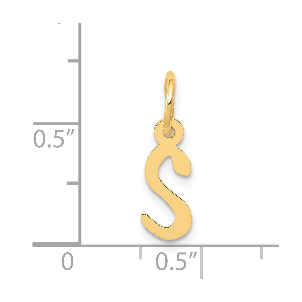 FJC Finejewelers 14 kt Yellow Gold Small Slanted Block Letter S Initial Charm
