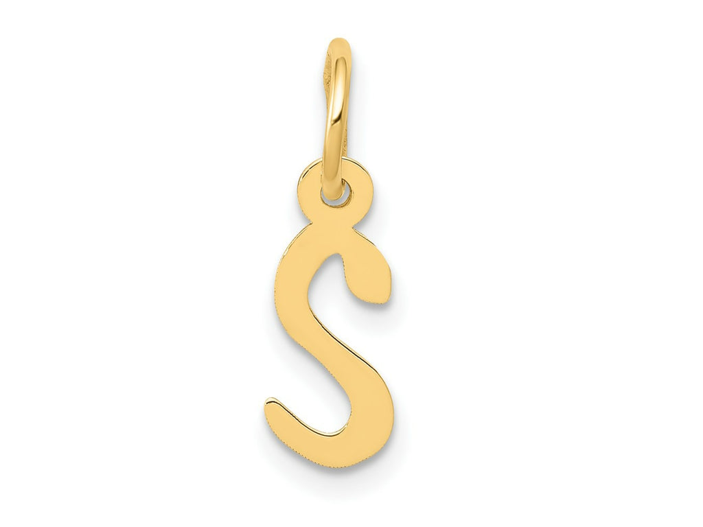 FJC Finejewelers 14 kt Yellow Gold Small Slanted Block Letter S Initial Charm