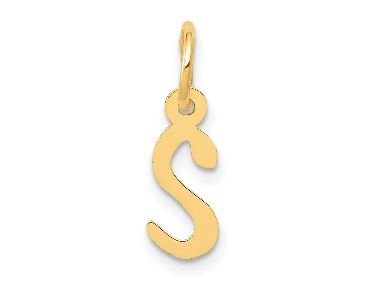 FJC Finejewelers 14 kt Yellow Gold Small Slanted Block Letter S Initial Charm