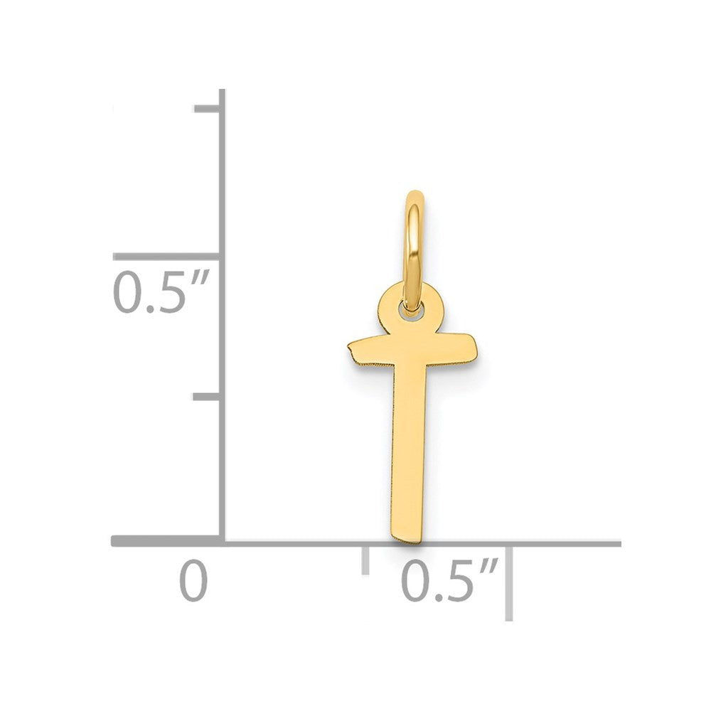 FJC Finejewelers 14 kt Yellow Gold Small Slanted Block Letter T Initial Charm