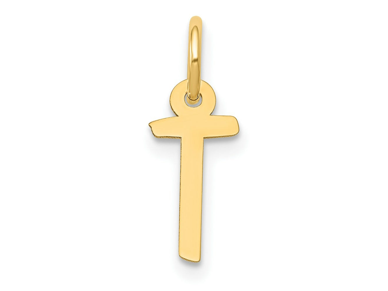 FJC Finejewelers 14 kt Yellow Gold Small Slanted Block Letter T Initial Charm