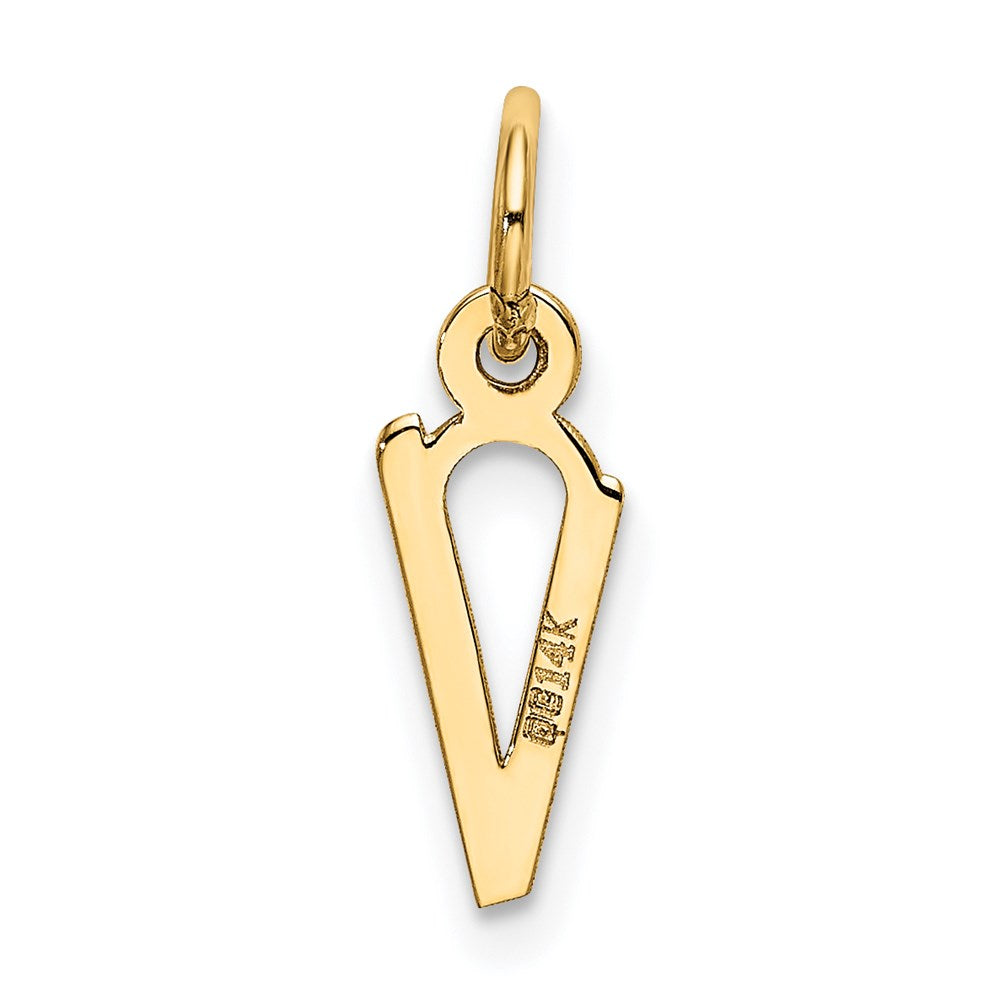 FJC Finejewelers 14 kt Yellow Gold Small Slanted Block Letter V Initial Charm