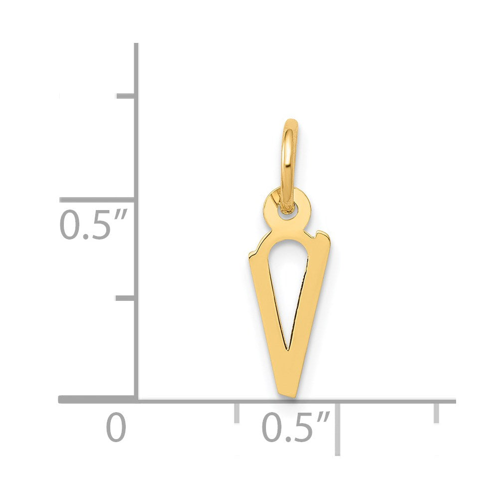 FJC Finejewelers 14 kt Yellow Gold Small Slanted Block Letter V Initial Charm