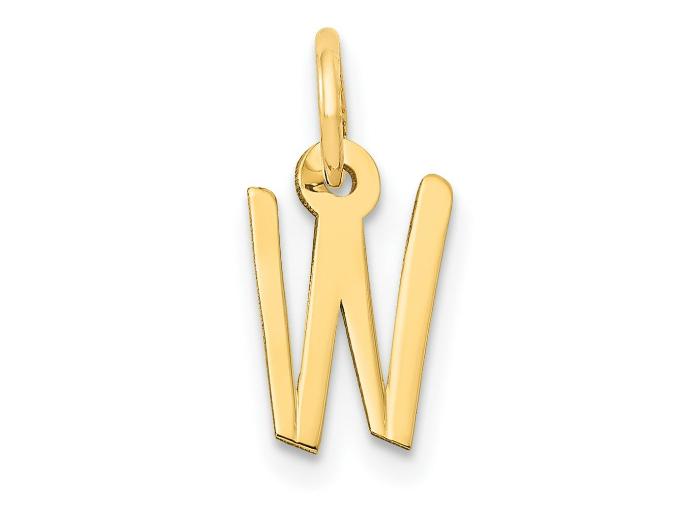 FJC Finejewelers 14 kt Yellow Gold Small Slanted Block Letter W Initial Charm