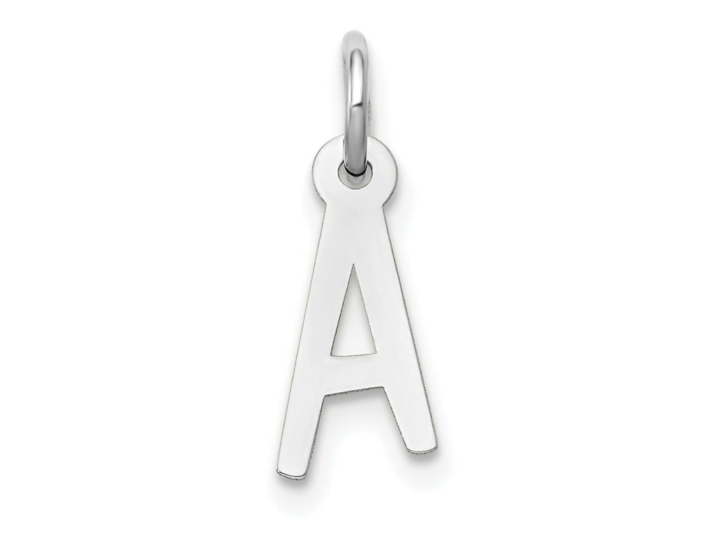 FJC Finejewelers 14 kt White Gold Small Slanted Block Letter A Initial Charm 12 mm x 5 mm