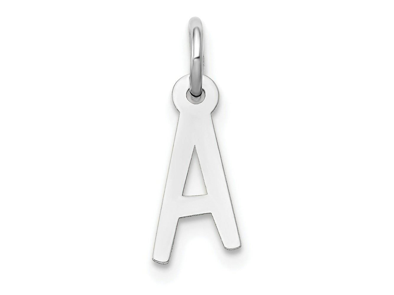 FJC Finejewelers 14 kt White Gold Small Slanted Block Letter A Initial Charm 12 mm x 5 mm