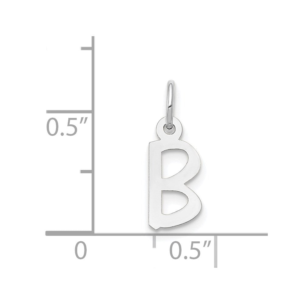 FJC Finejewelers 14 kt White Gold Small Slanted Block Letter B Initial Charm 12 mm x 5 mm