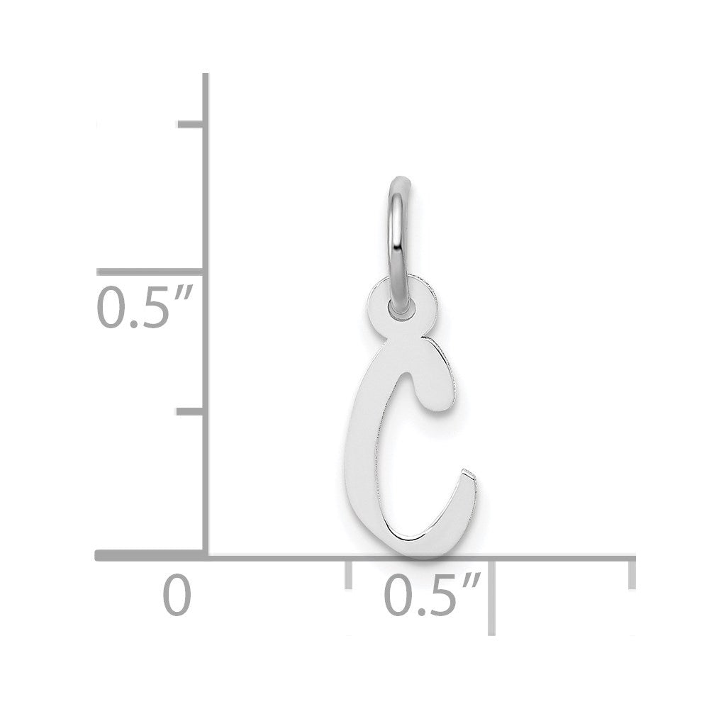 FJC Finejewelers 14 kt White Gold Small Slanted Block Letter C Initial Charm 12 mm x 5 mm