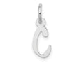 FJC Finejewelers 14 kt White Gold Small Slanted Block Letter C Initial Charm 12 mm x 5 mm