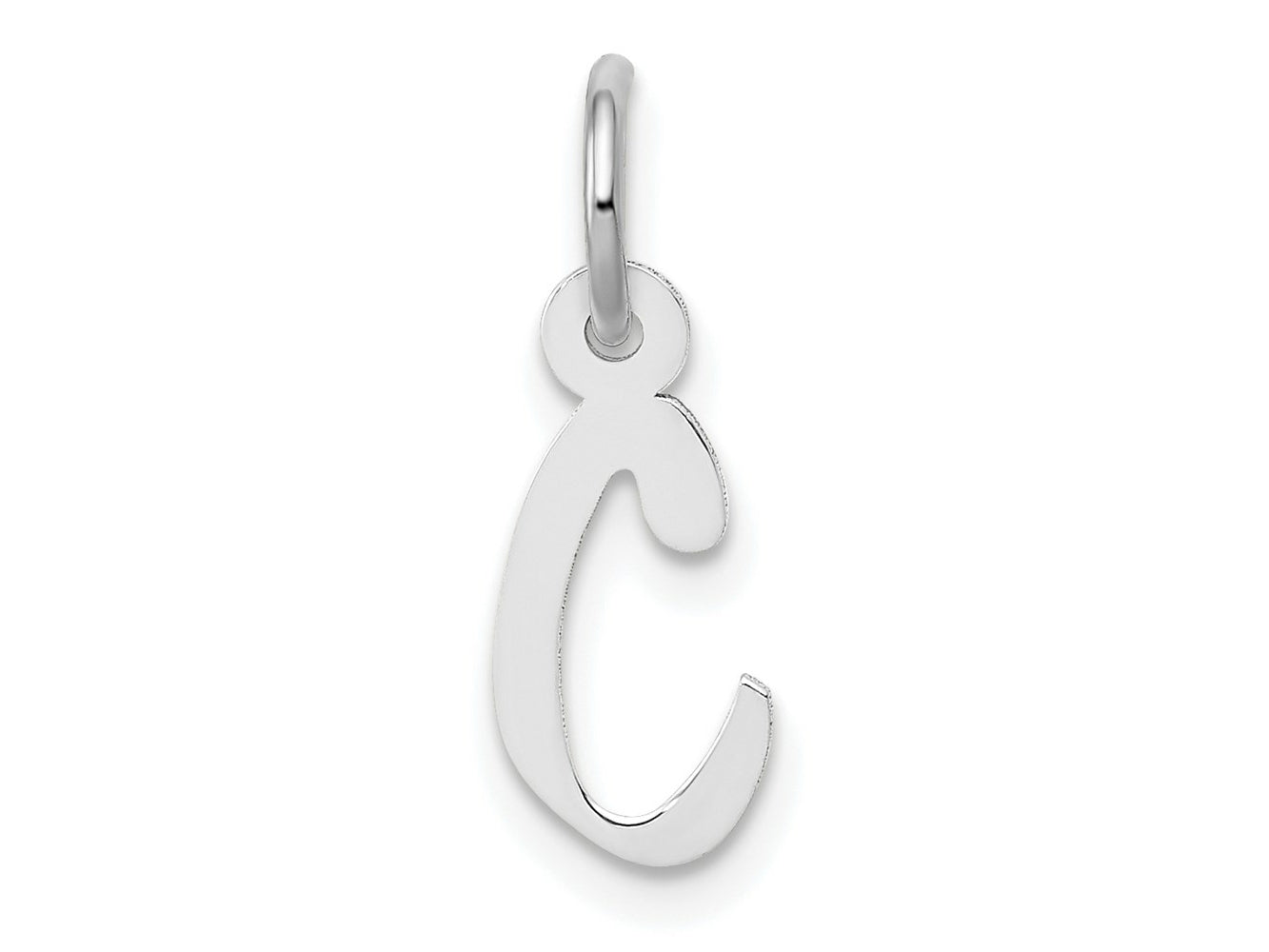 FJC Finejewelers 14 kt White Gold Small Slanted Block Letter C Initial Charm 12 mm x 5 mm