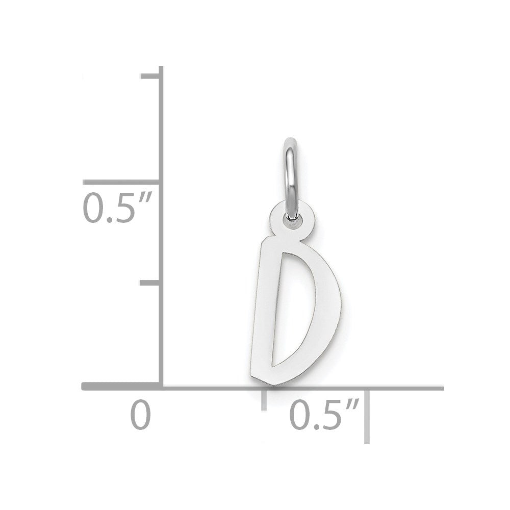 FJC Finejewelers 14 kt White Gold Small Slanted Block Letter D Initial Charm 12 mm x 5 mm