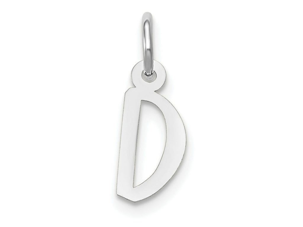 FJC Finejewelers 14 kt White Gold Small Slanted Block Letter D Initial Charm 12 mm x 5 mm
