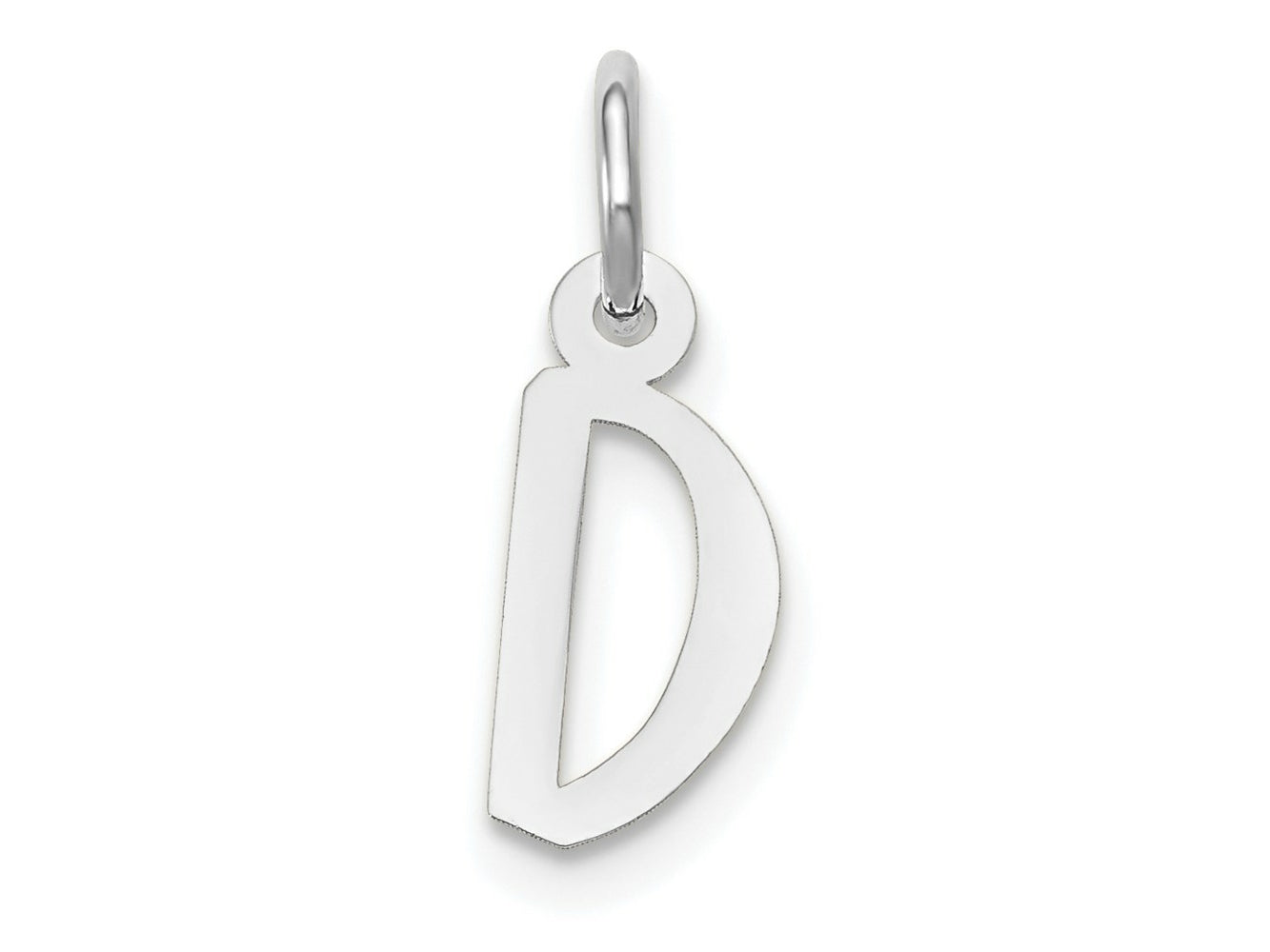 FJC Finejewelers 14 kt White Gold Small Slanted Block Letter D Initial Charm 12 mm x 5 mm