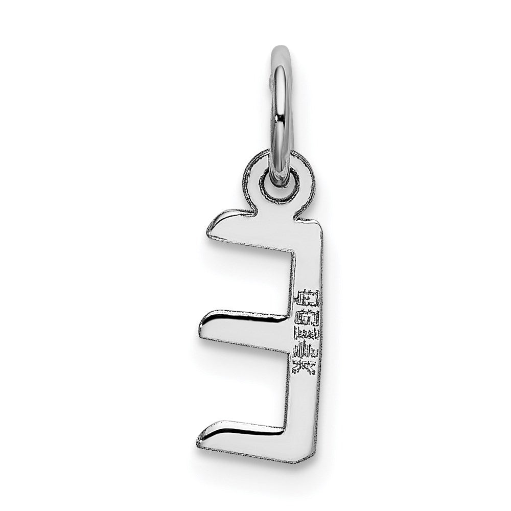 FJC Finejewelers 14 kt White Gold Small Slanted Block Letter E Initial Charm