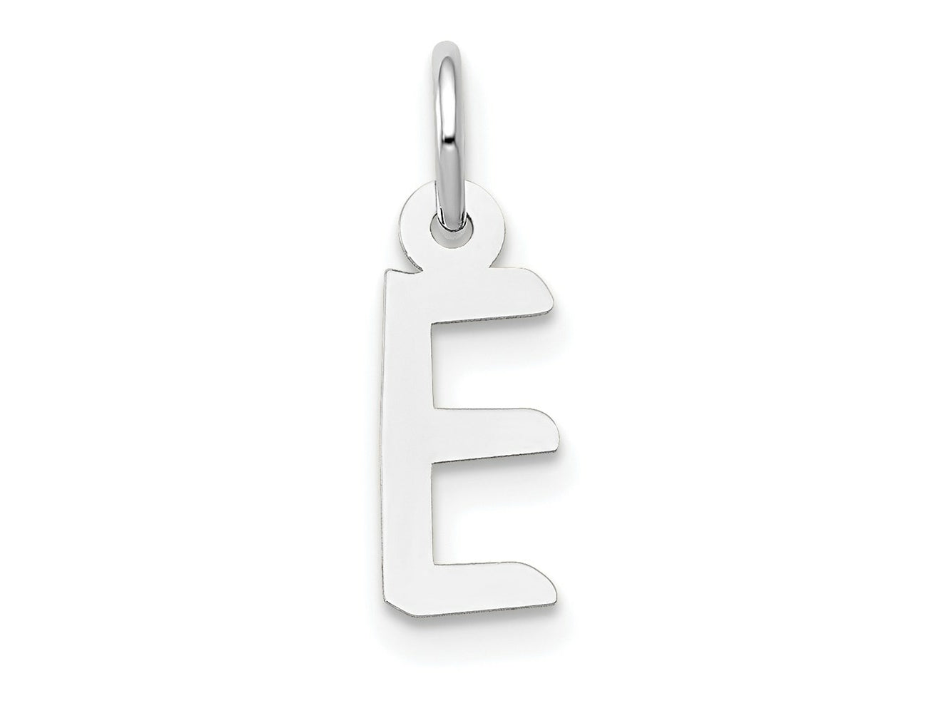 FJC Finejewelers 14 kt White Gold Small Slanted Block Letter E Initial Charm
