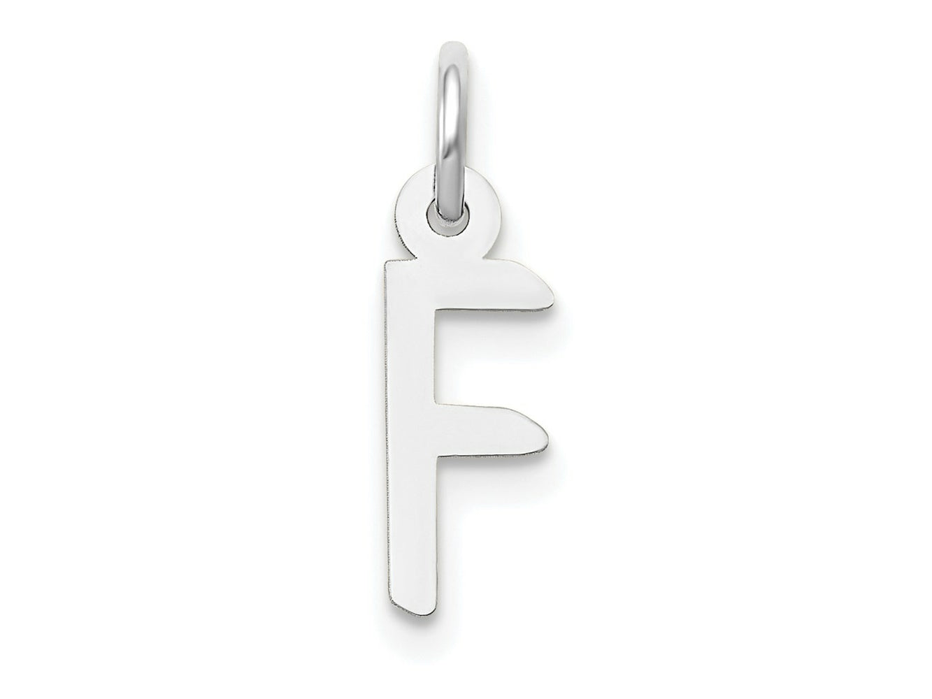 FJC Finejewelers 14 kt White Gold Small Slanted Block Letter F Initial Charm