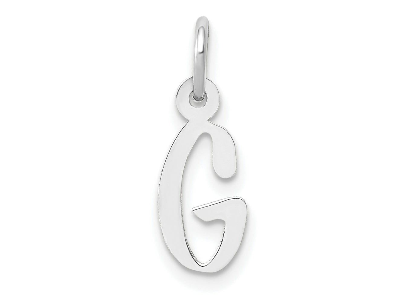 FJC Finejewelers 14 kt White Gold Small Slanted Block Letter G Initial Charm
