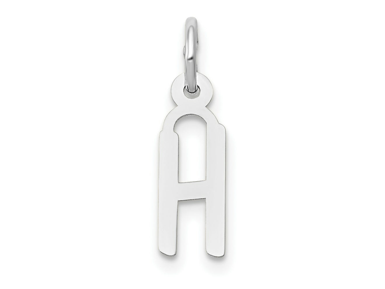 FJC Finejewelers 14 kt White Gold Small Slanted Block Letter H Initial Charm