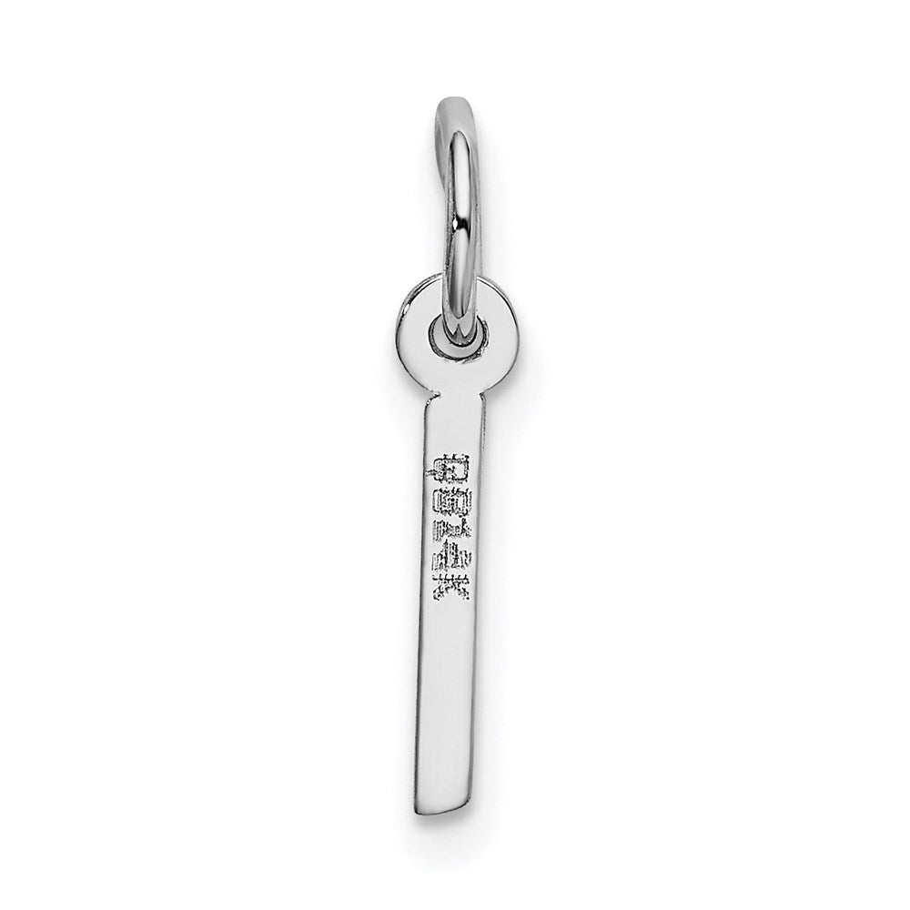 FJC Finejewelers 14 kt White Gold Small Slanted Block Letter I Initial Charm