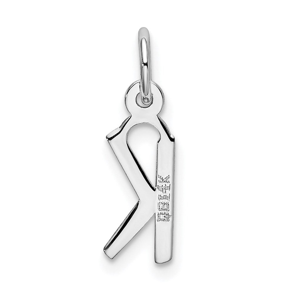 FJC Finejewelers 14 kt White Gold Small Slanted Block Letter K Initial Charm