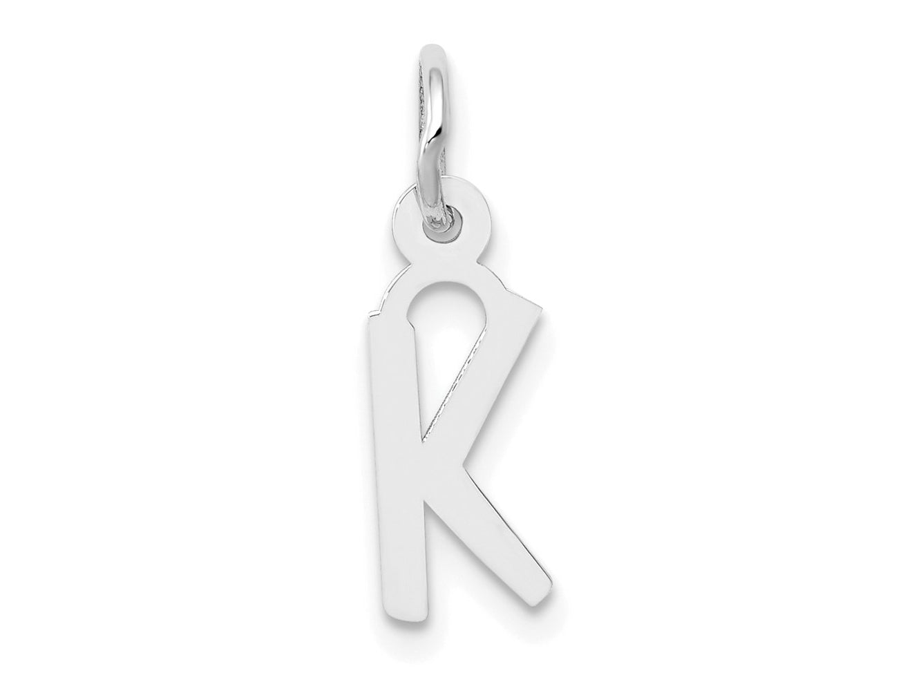 FJC Finejewelers 14 kt White Gold Small Slanted Block Letter K Initial Charm
