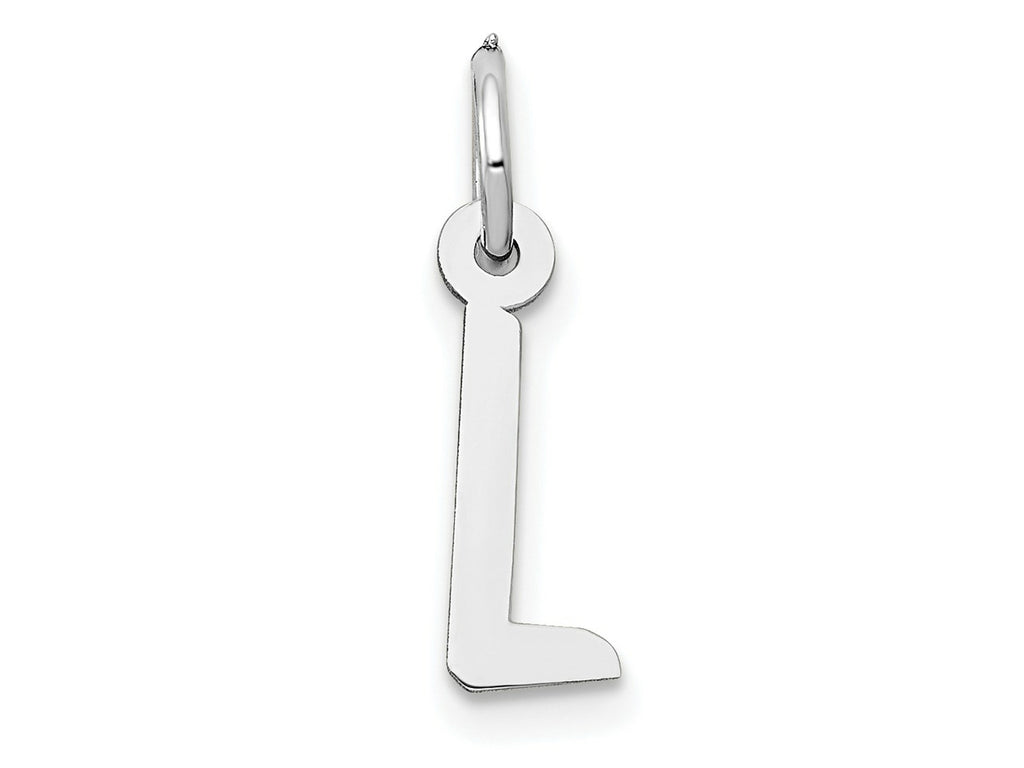 FJC Finejewelers 14 kt White Gold Small Slanted Block Letter L Initial Charm