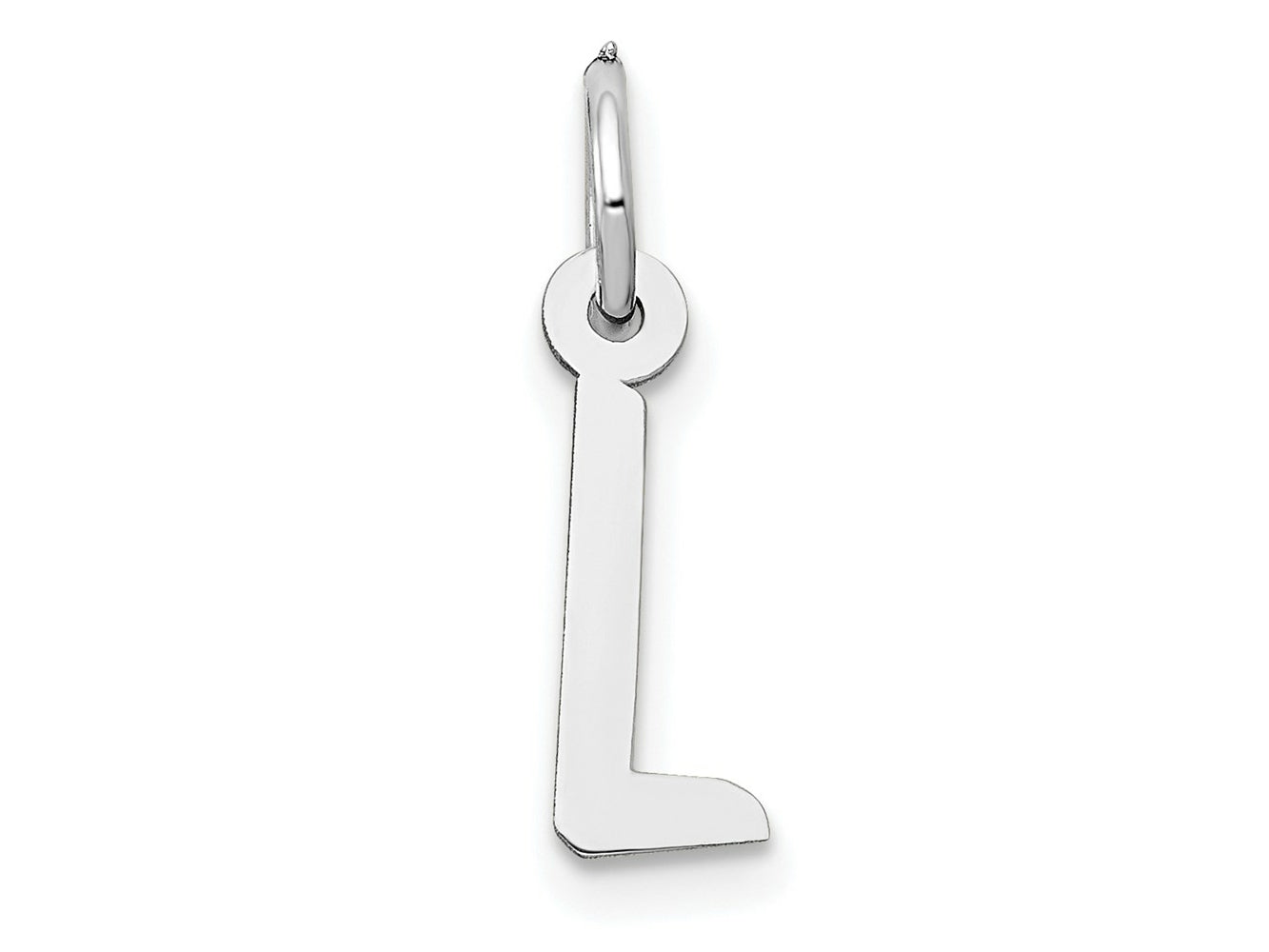 FJC Finejewelers 14 kt White Gold Small Slanted Block Letter L Initial Charm