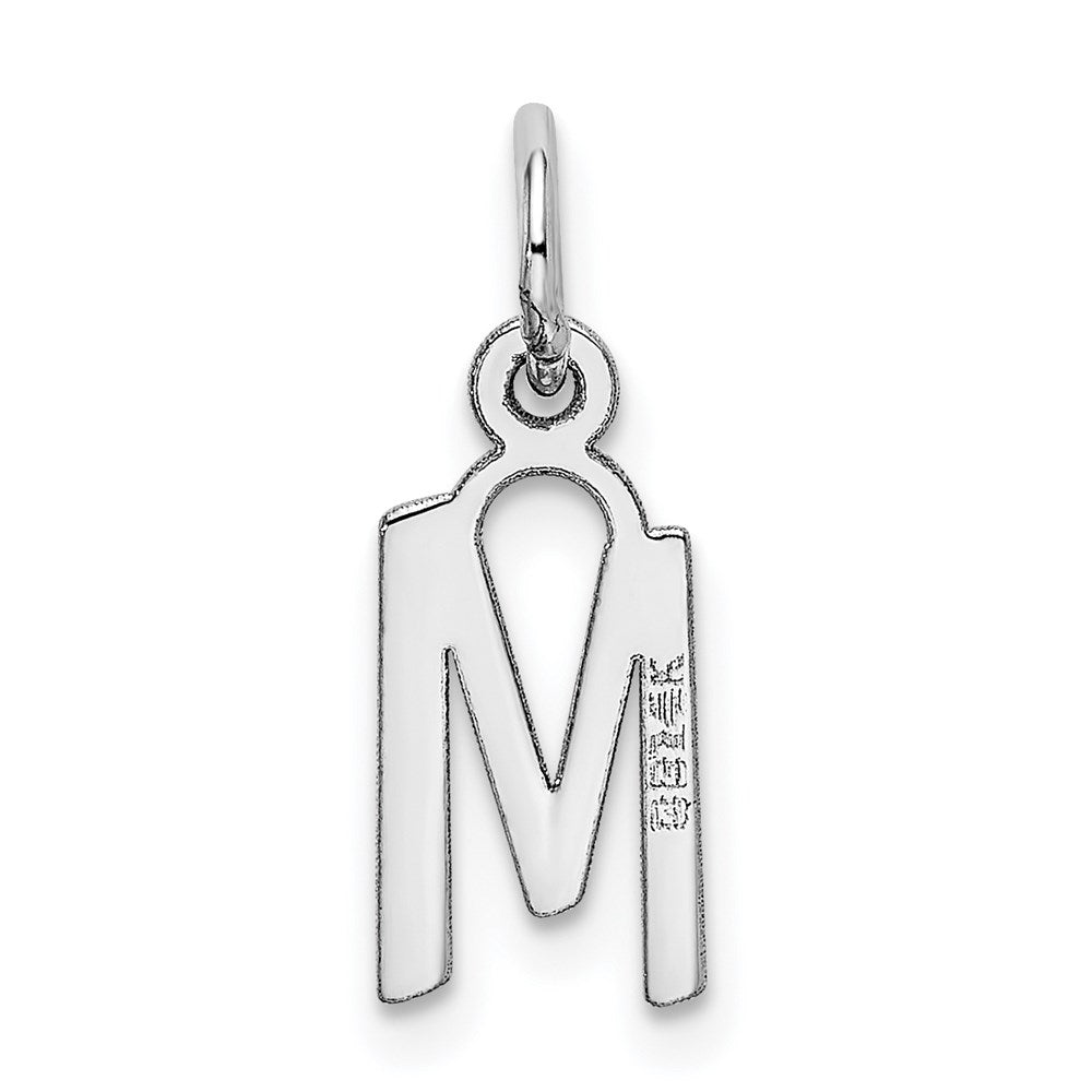 FJC Finejewelers 14 kt White Gold Small Slanted Block Letter M Initial Charm