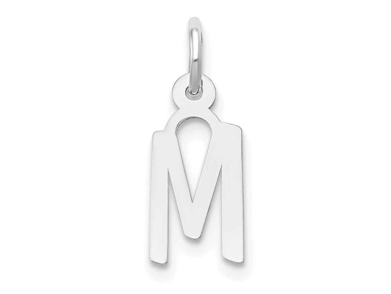 FJC Finejewelers 14 kt White Gold Small Slanted Block Letter M Initial Charm