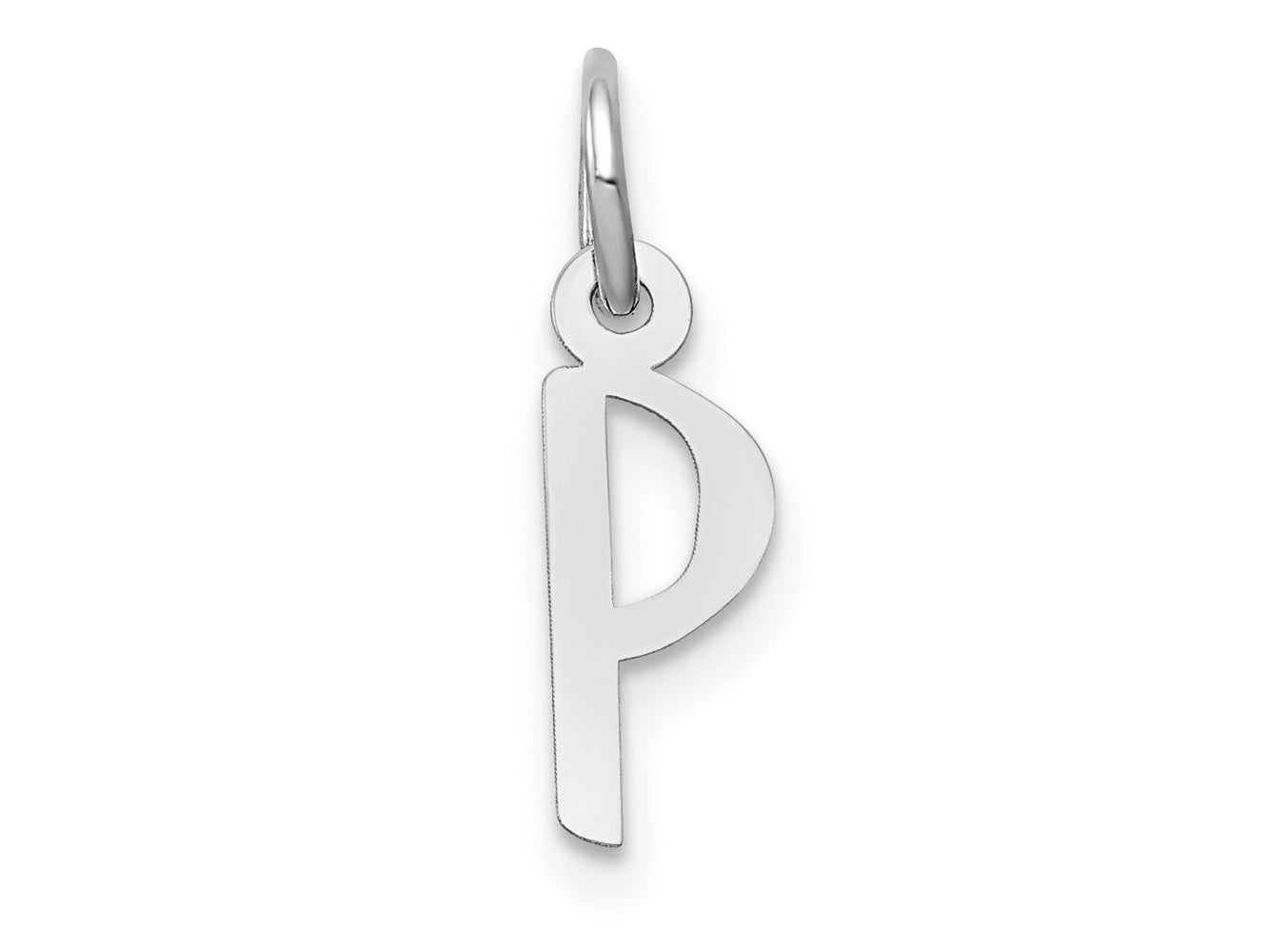 FJC Finejewelers 14 kt White Gold Small Slanted Block Letter P Initial Charm