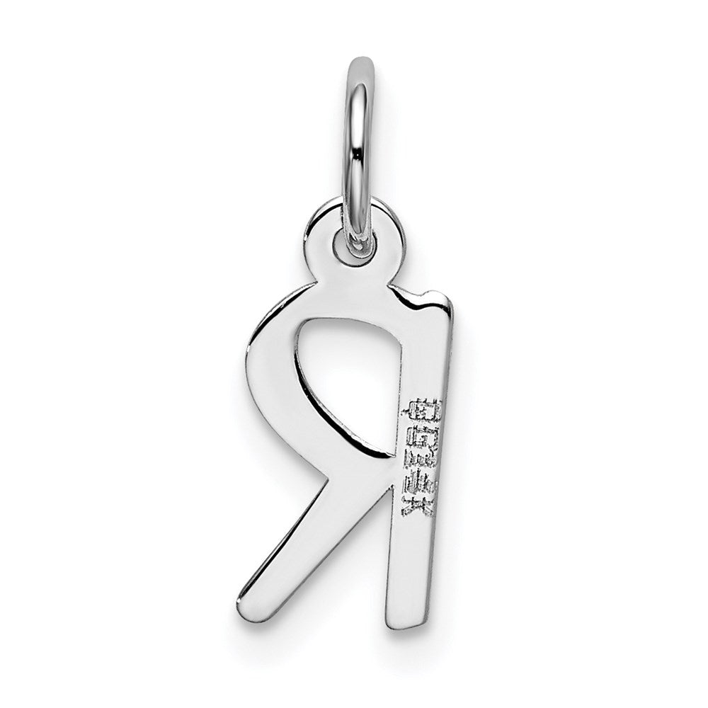 FJC Finejewelers 14 kt White Gold Small Slanted Block Letter R Initial Charm